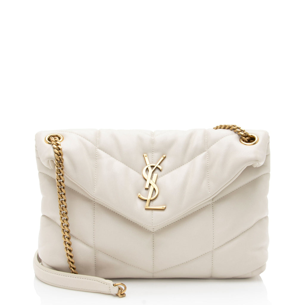 Saint Laurent Lambskin Monogram Puffer LouLou Small Shoulder Bag