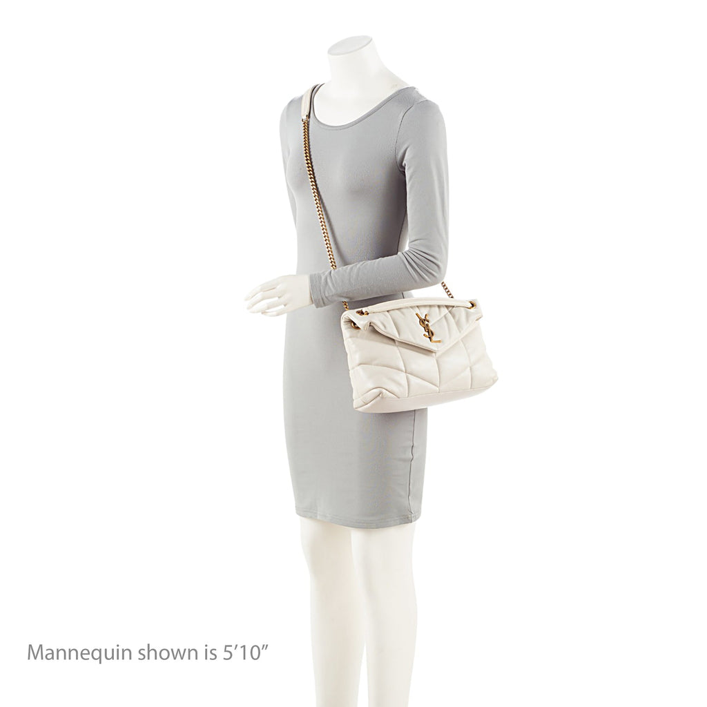 Saint Laurent Lambskin Monogram Puffer LouLou Small Shoulder Bag