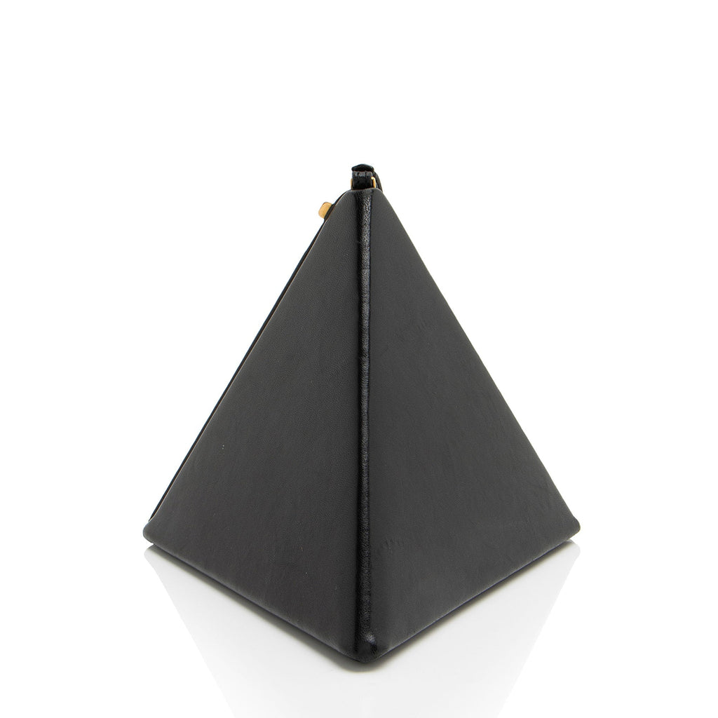 Saint Laurent Lambskin Monogram Pyramid Clutch