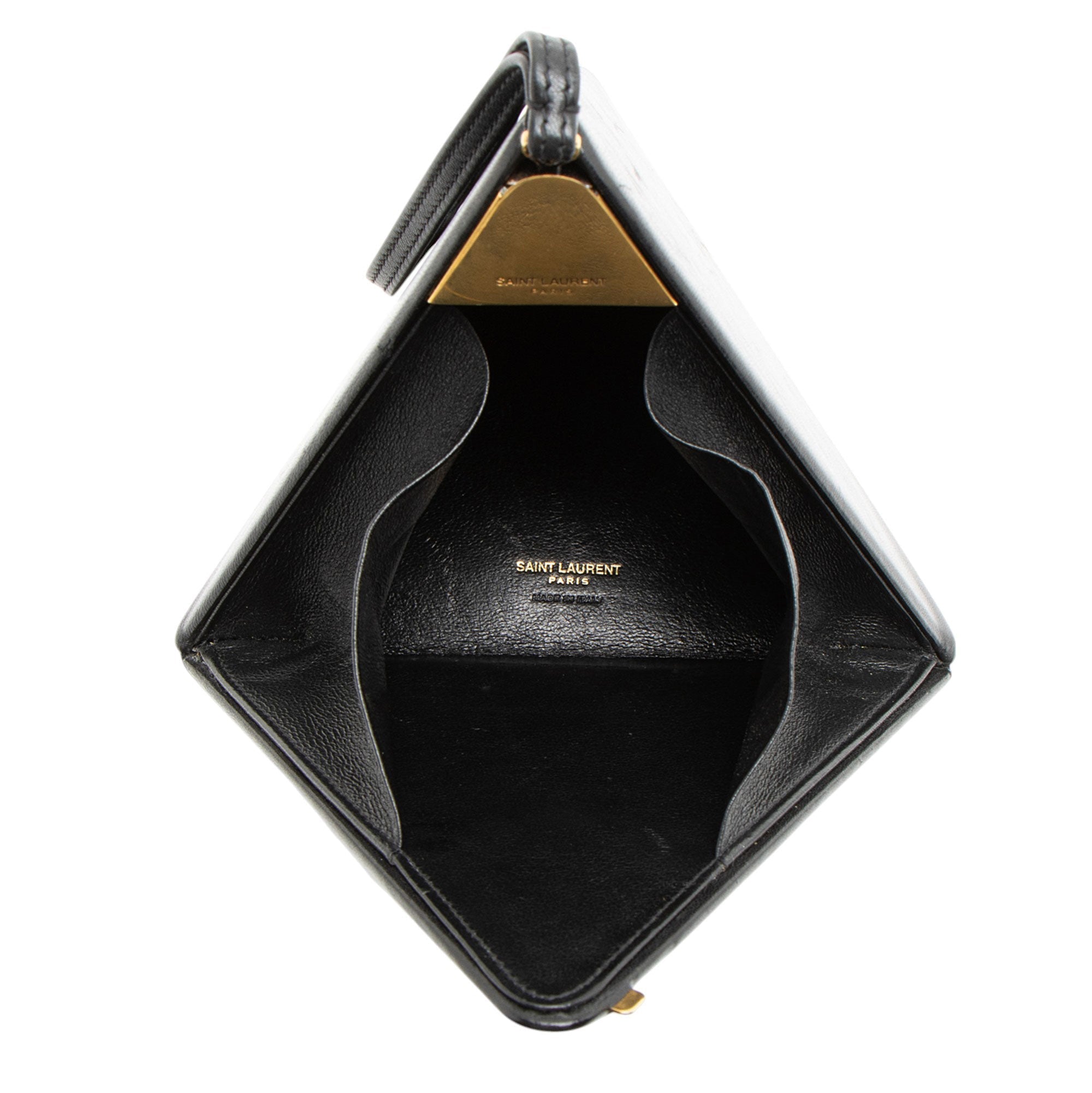 Saint Laurent Lambskin Monogram Pyramid Clutch