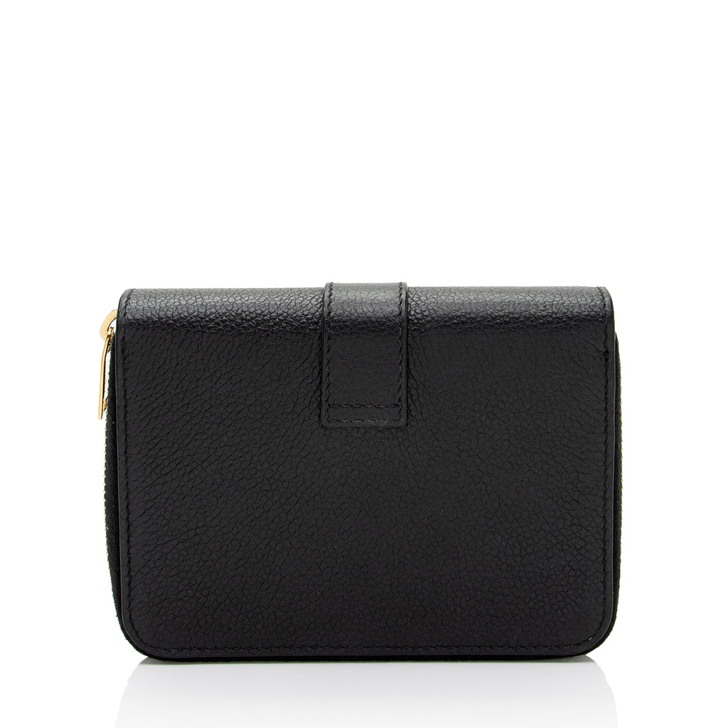 Saint Laurent Leather Monogram Compact Bi-Fold Wallet (SHF-EywM9H)