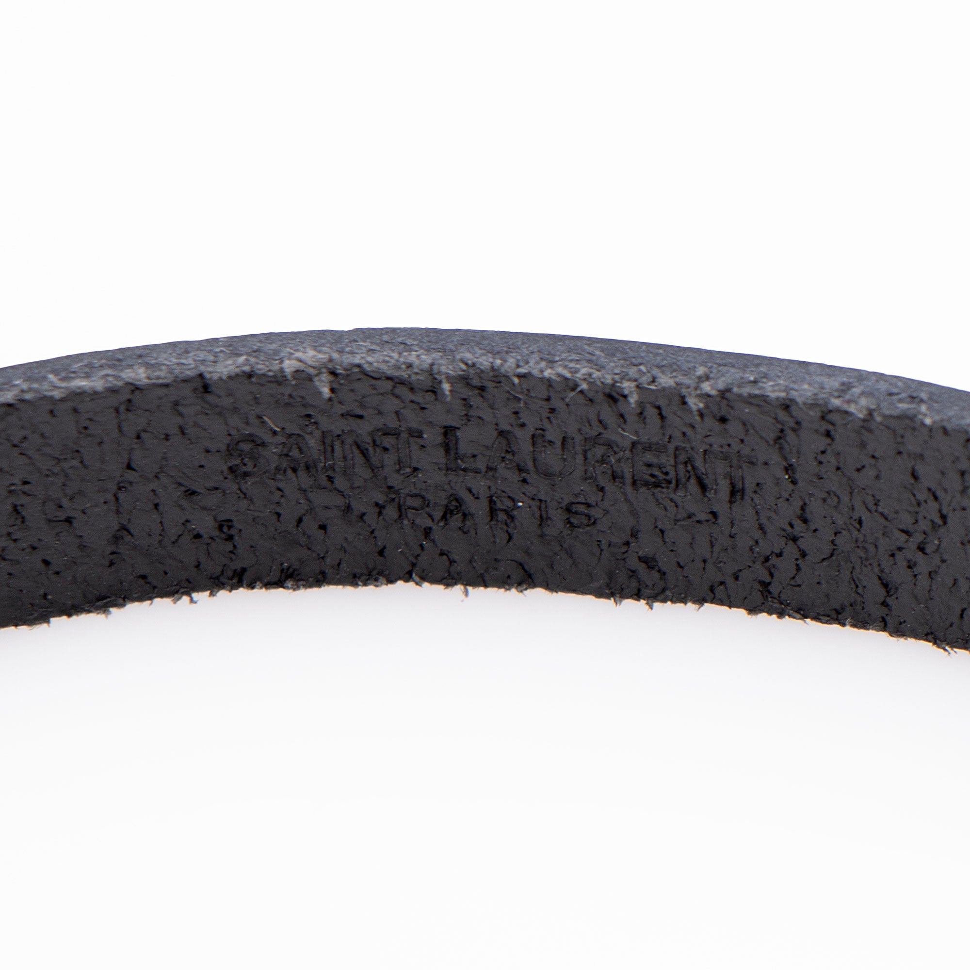 Saint Laurent Leather Monogram Double Wrap Bracelet