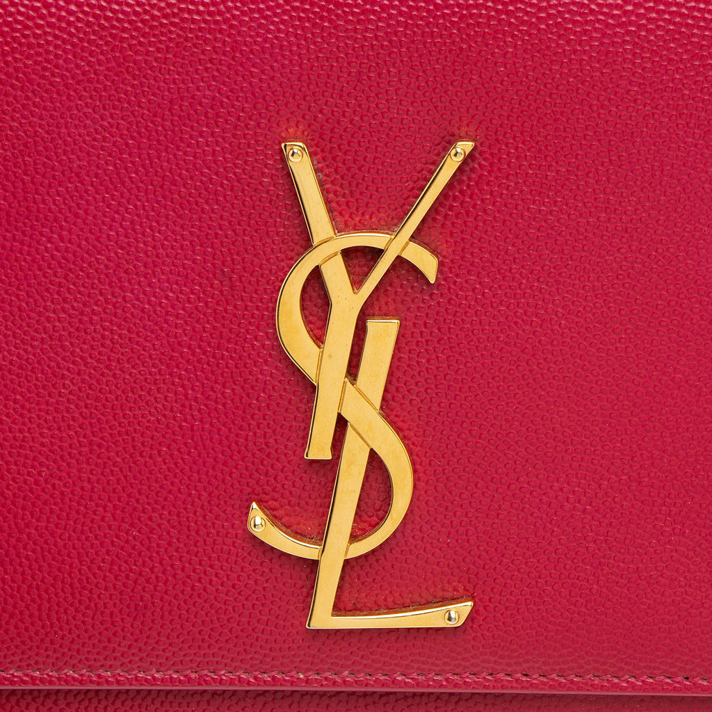 Saint Laurent Grain de Poudre Monogram Kate Clutch