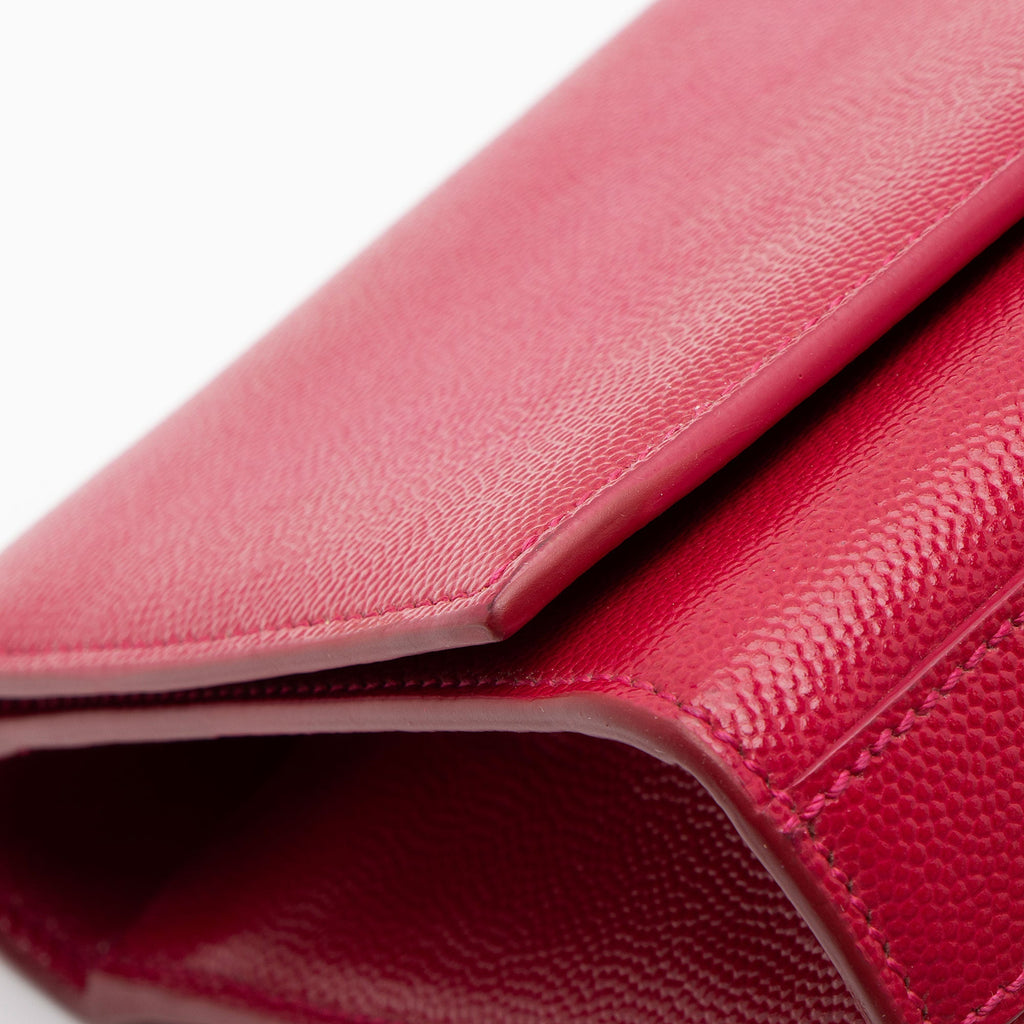 Saint Laurent Grain de Poudre Monogram Kate Clutch