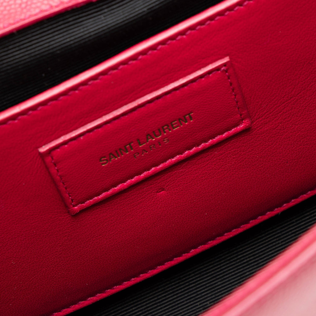 Saint Laurent Grain de Poudre Monogram Kate Clutch