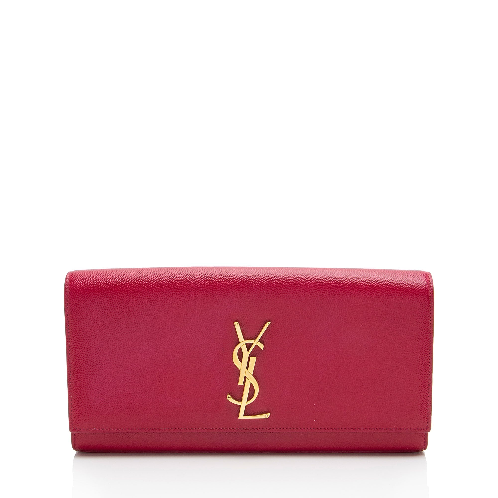 Saint Laurent Grain de Poudre Monogram Kate Clutch