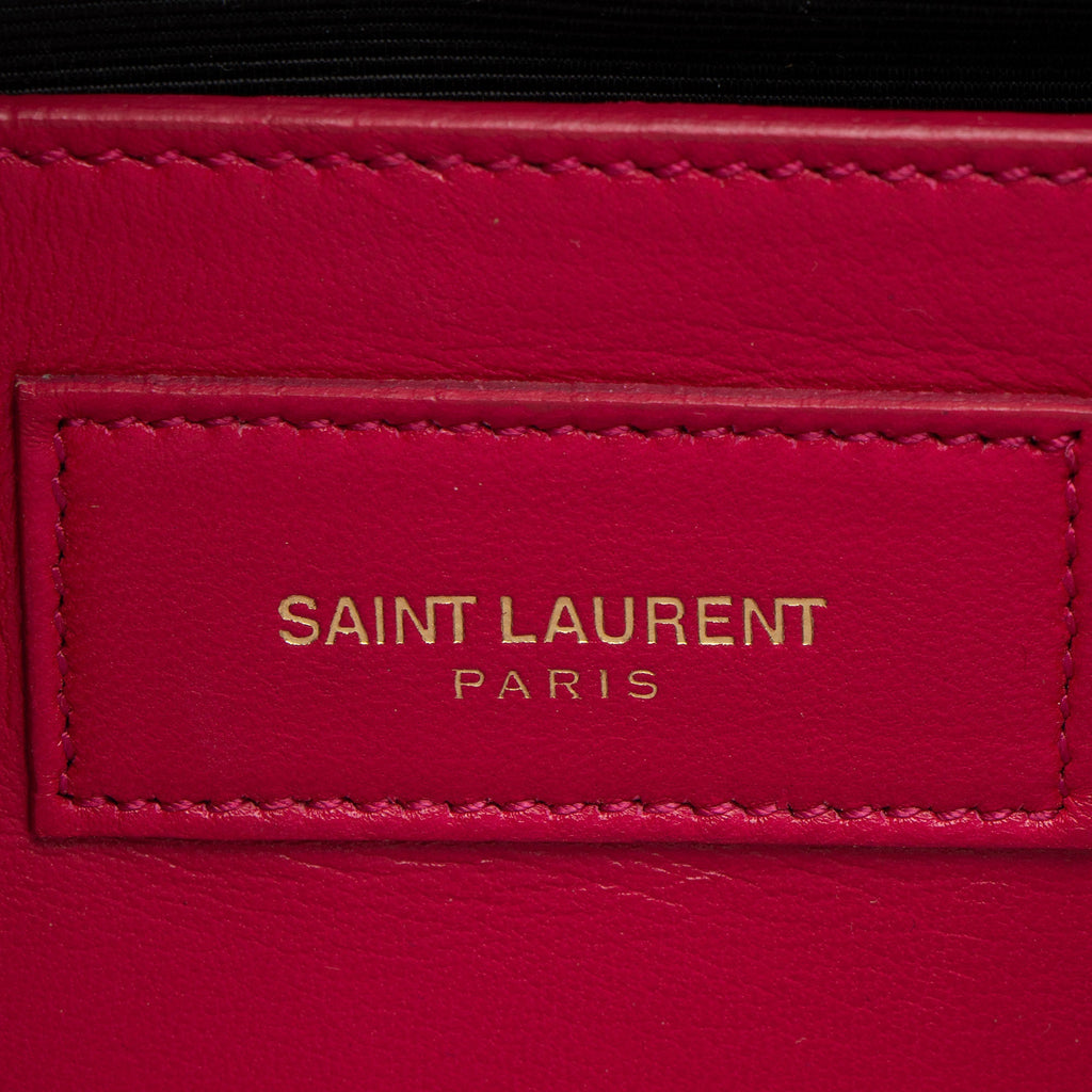 Saint Laurent Grain de Poudre Monogram Kate Clutch
