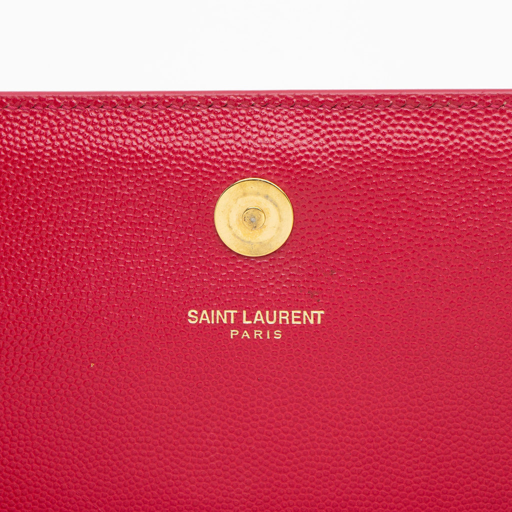 Saint Laurent Grain de Poudre Monogram Kate Clutch