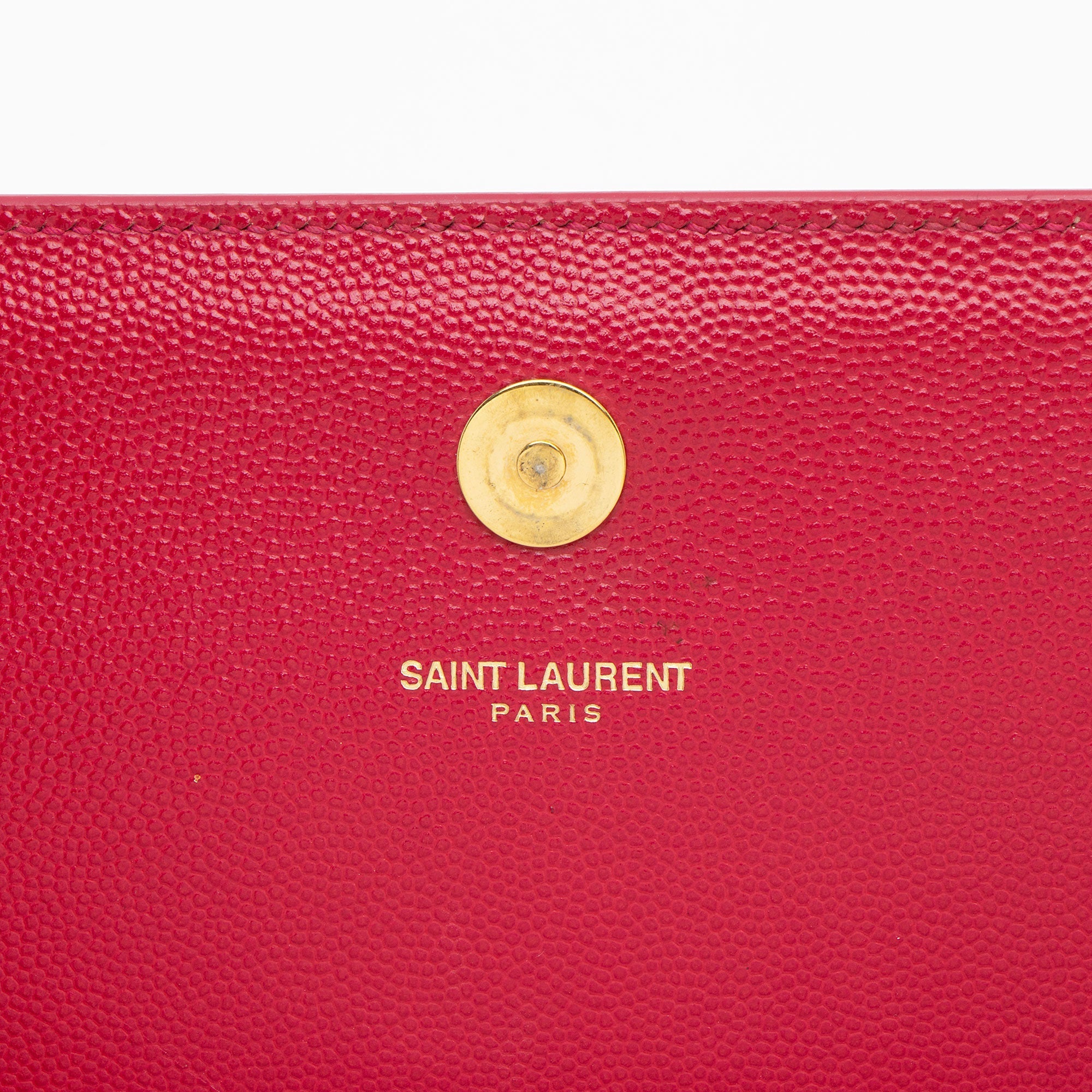 Saint Laurent Grain de Poudre Monogram Kate Clutch