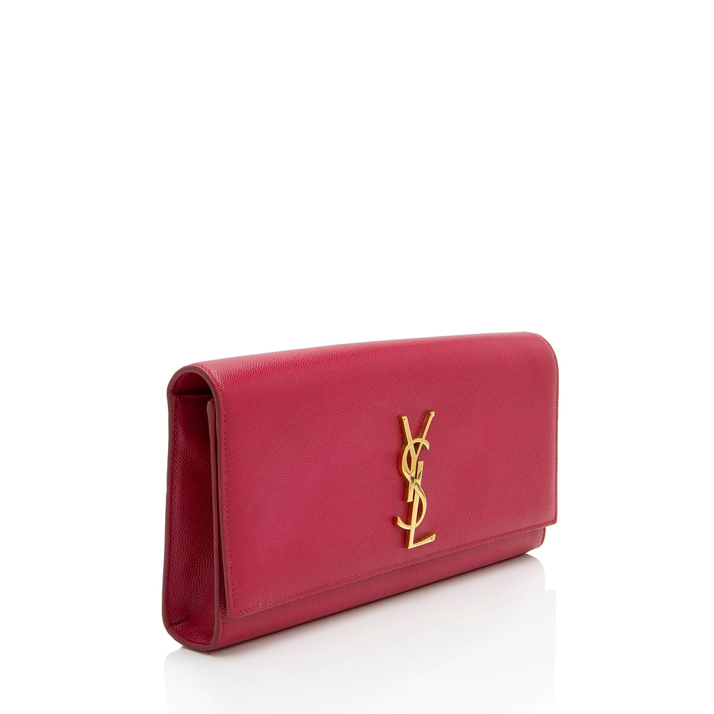 Saint Laurent Grain de Poudre Monogram Kate Clutch