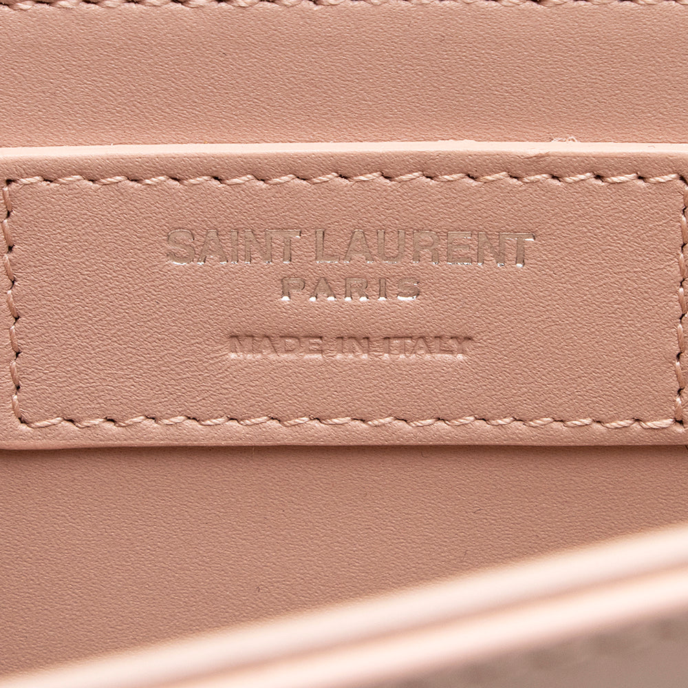 Saint Laurent Grain de Poudre Leather Monogram Kate Tassell Medium Shoulder Bag (SHF-19405)