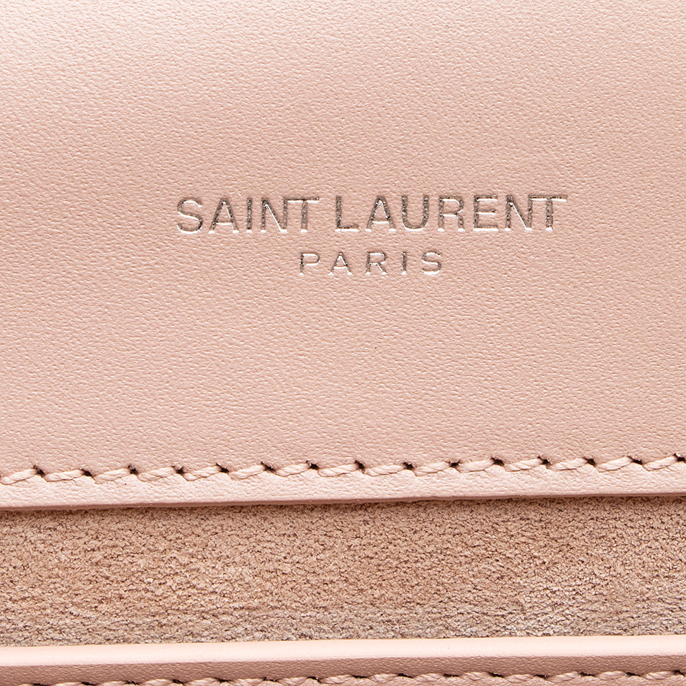 Saint Laurent Grain de Poudre Leather Monogram Kate Tassell Medium Shoulder Bag (SHF-19405)
