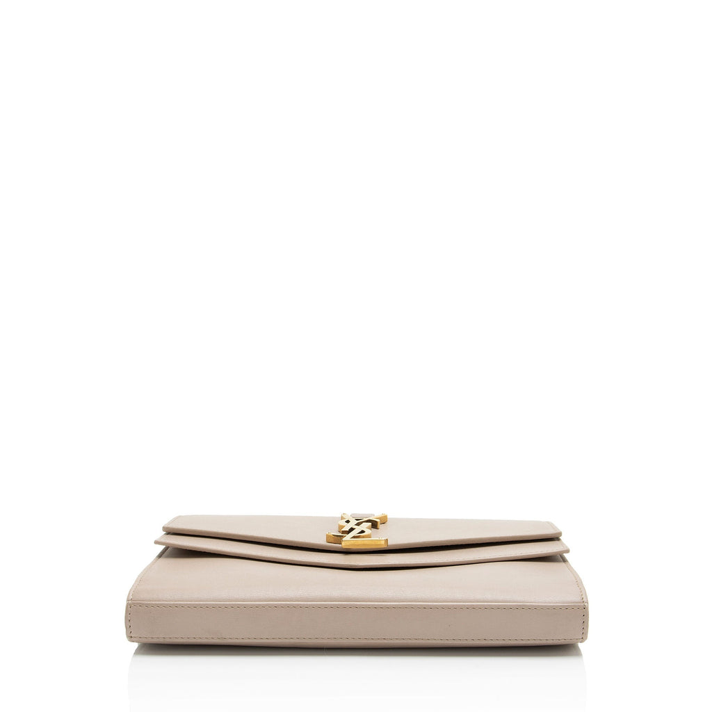 Saint Laurent Leather Monogram Sulpice Chain Wallet