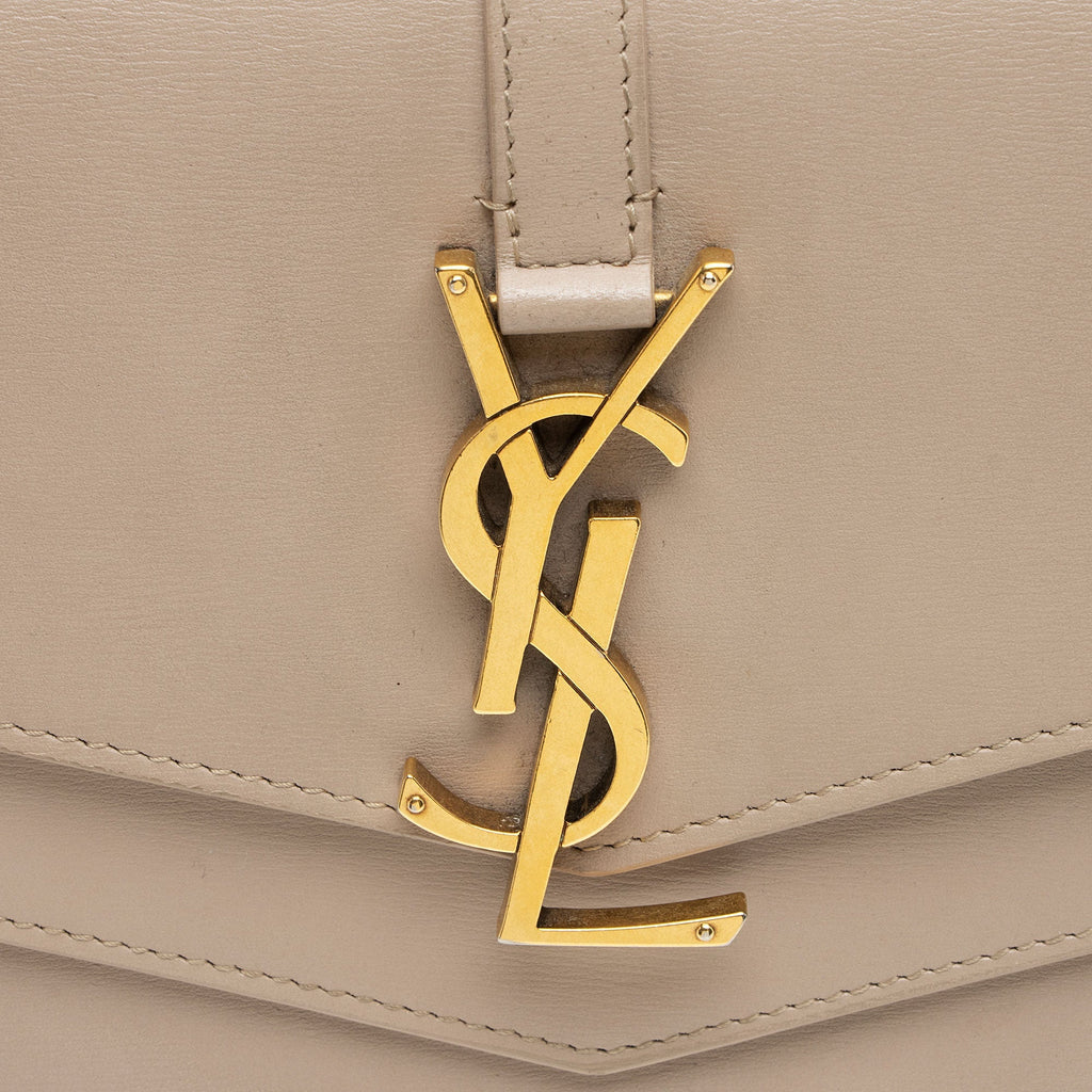 Saint Laurent Leather Monogram Sulpice Chain Wallet