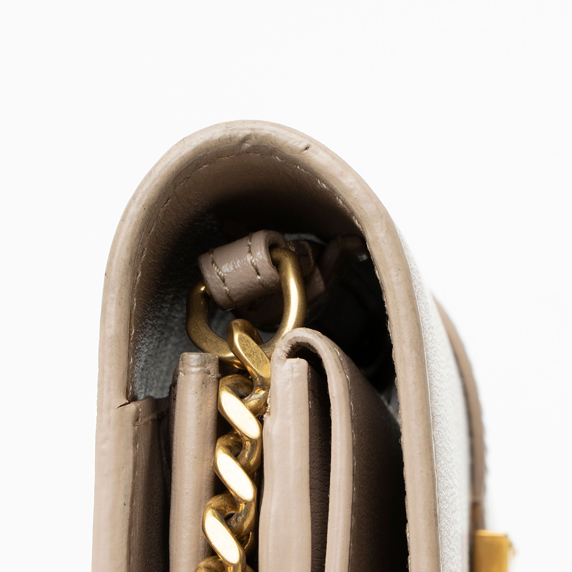 Saint Laurent Leather Monogram Sulpice Chain Wallet