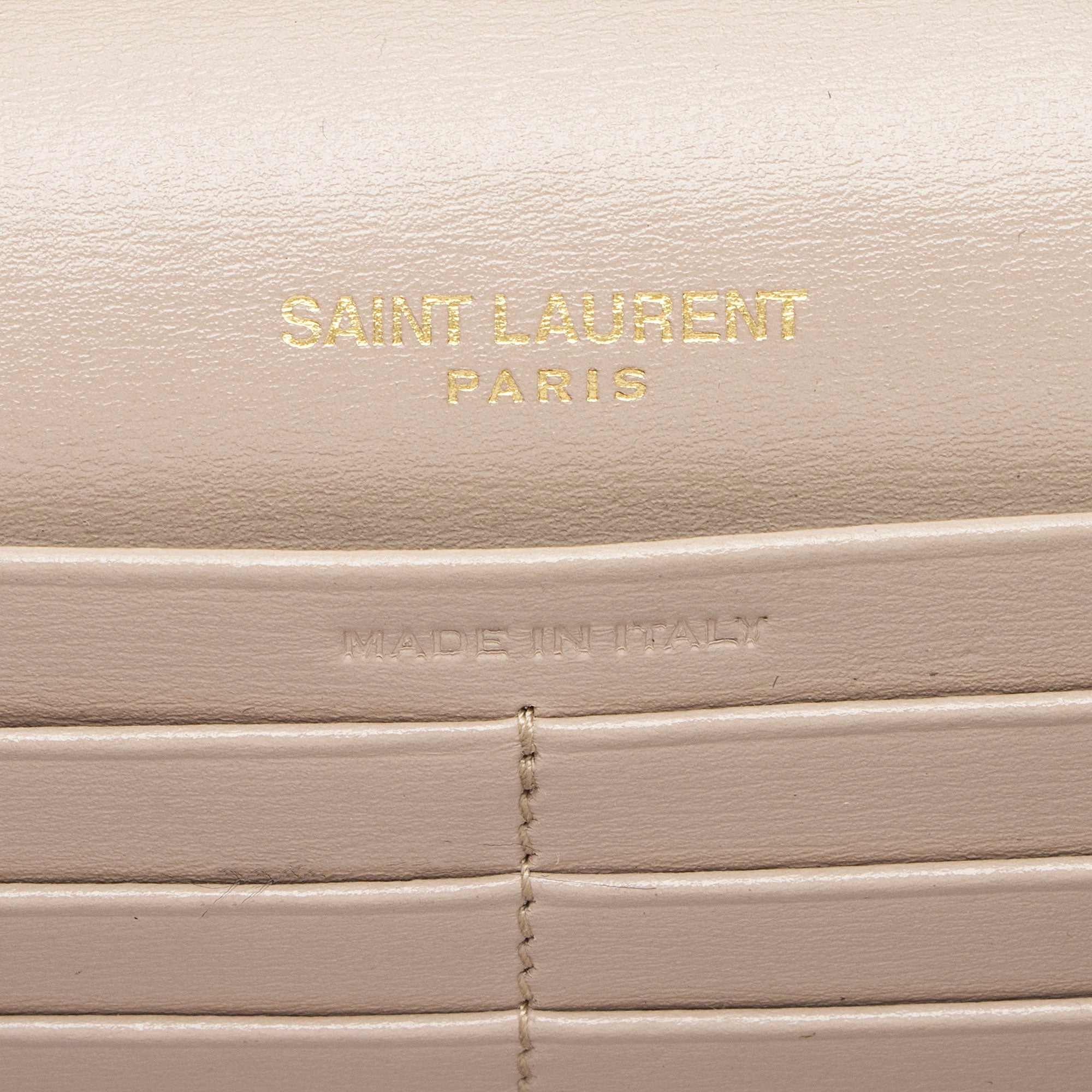 Saint Laurent Leather Monogram Sulpice Chain Wallet