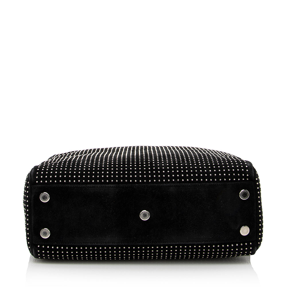 Saint Laurent Leather Studded N/S Shopper Tote (SHF-21777)