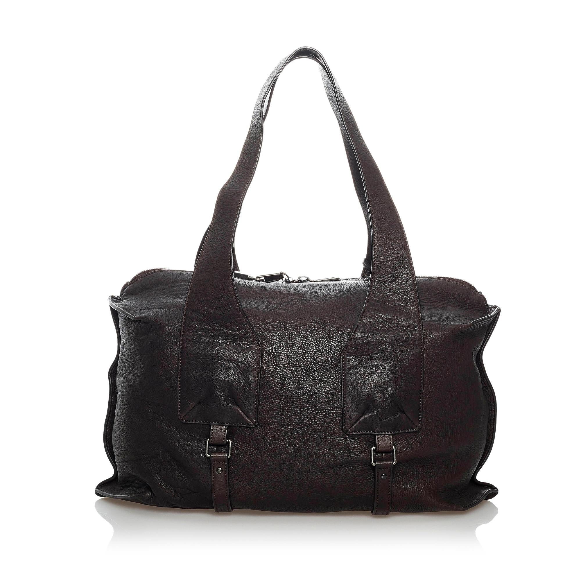 Saint Laurent Leather Tote Bag (SHG-30195)