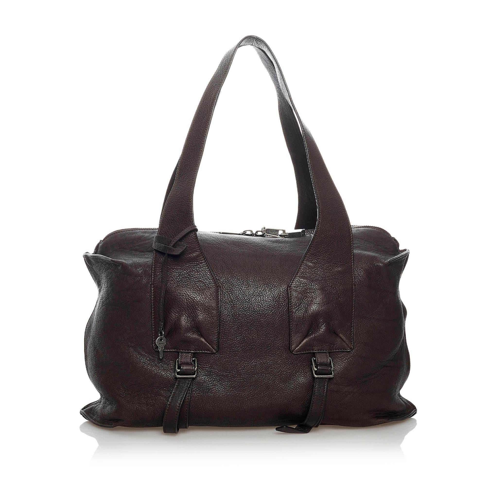 Saint Laurent Leather Tote Bag (SHG-30195)