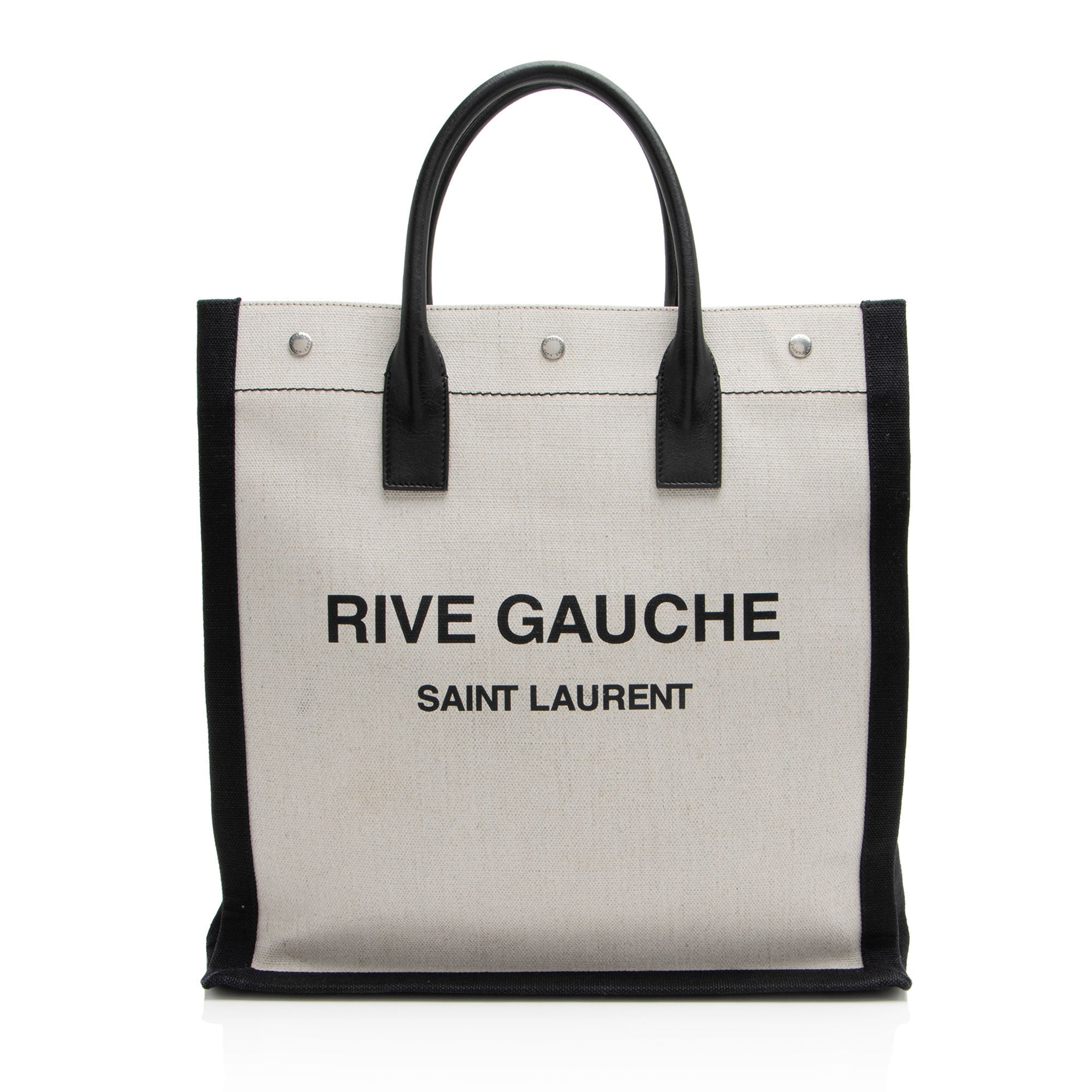 Saint Laurent Linen Calfskin Rive Gauche N/S Tote