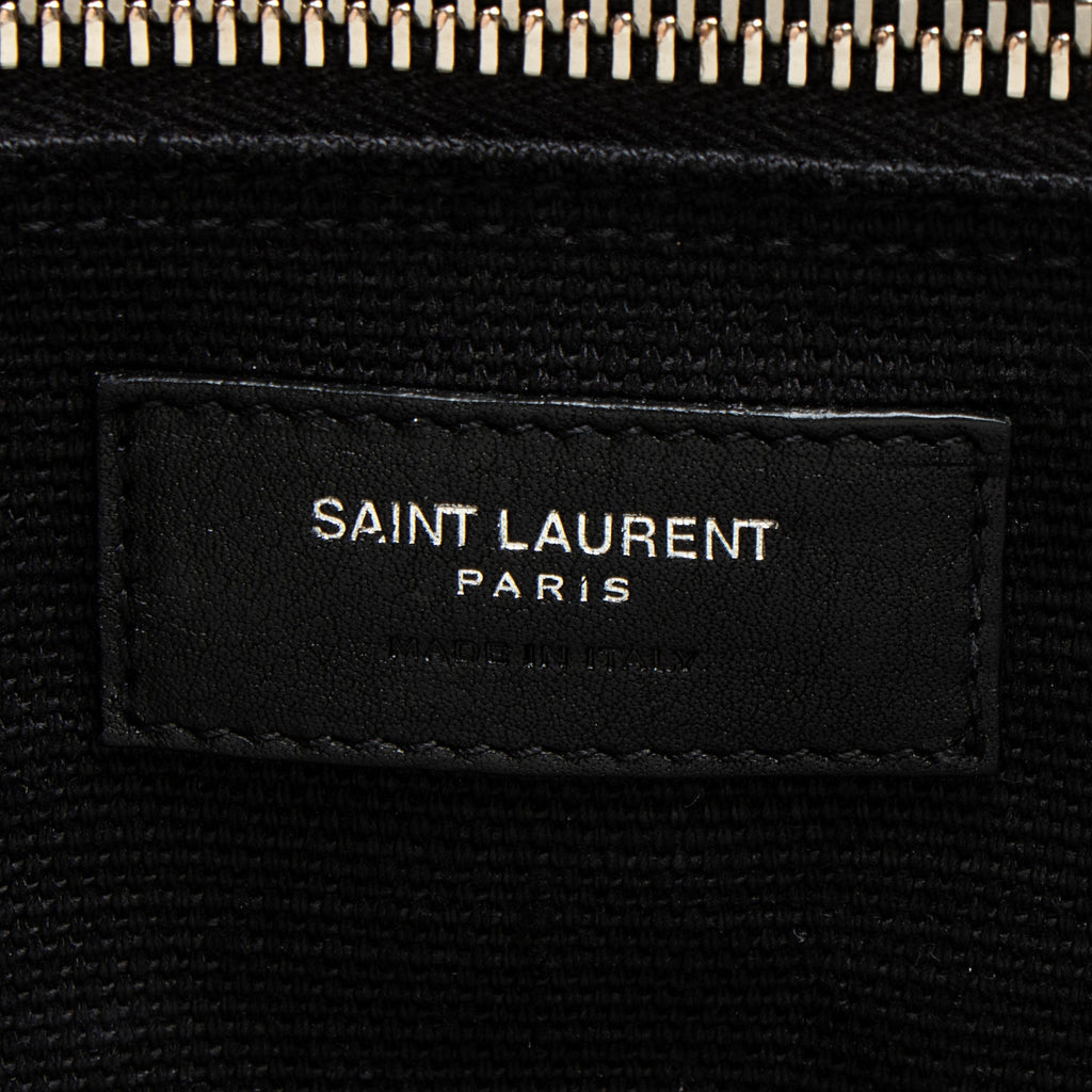 Saint Laurent Linen Calfskin Rive Gauche N/S Tote