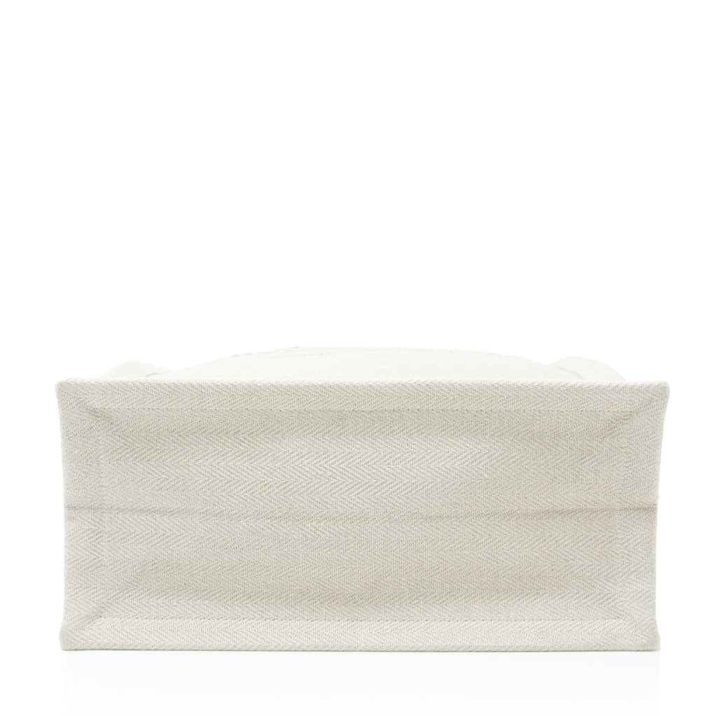 Saint Laurent Linen Calfskin Rive Gauche N/S Tote