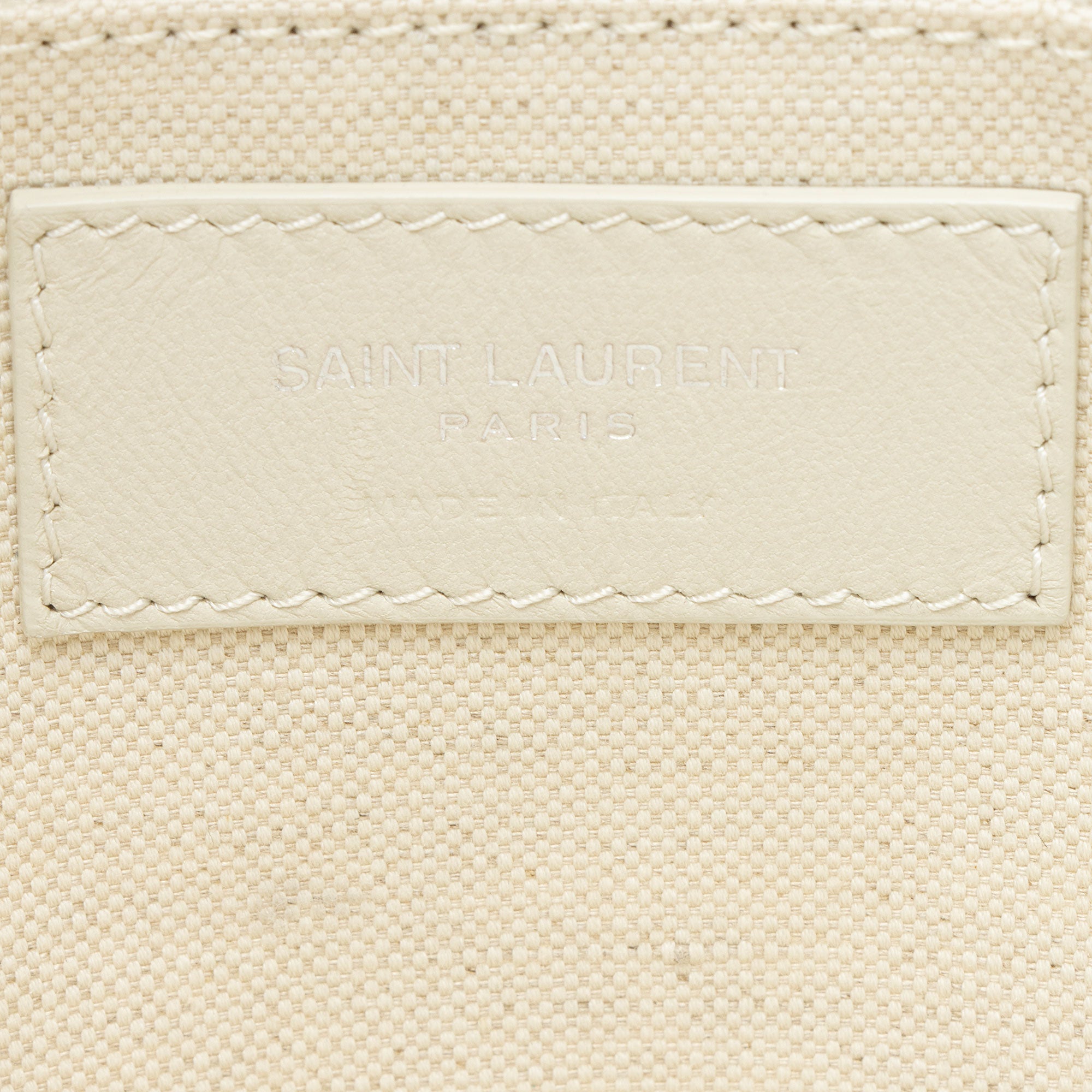 Saint Laurent Linen Calfskin Rive Gauche N/S Tote