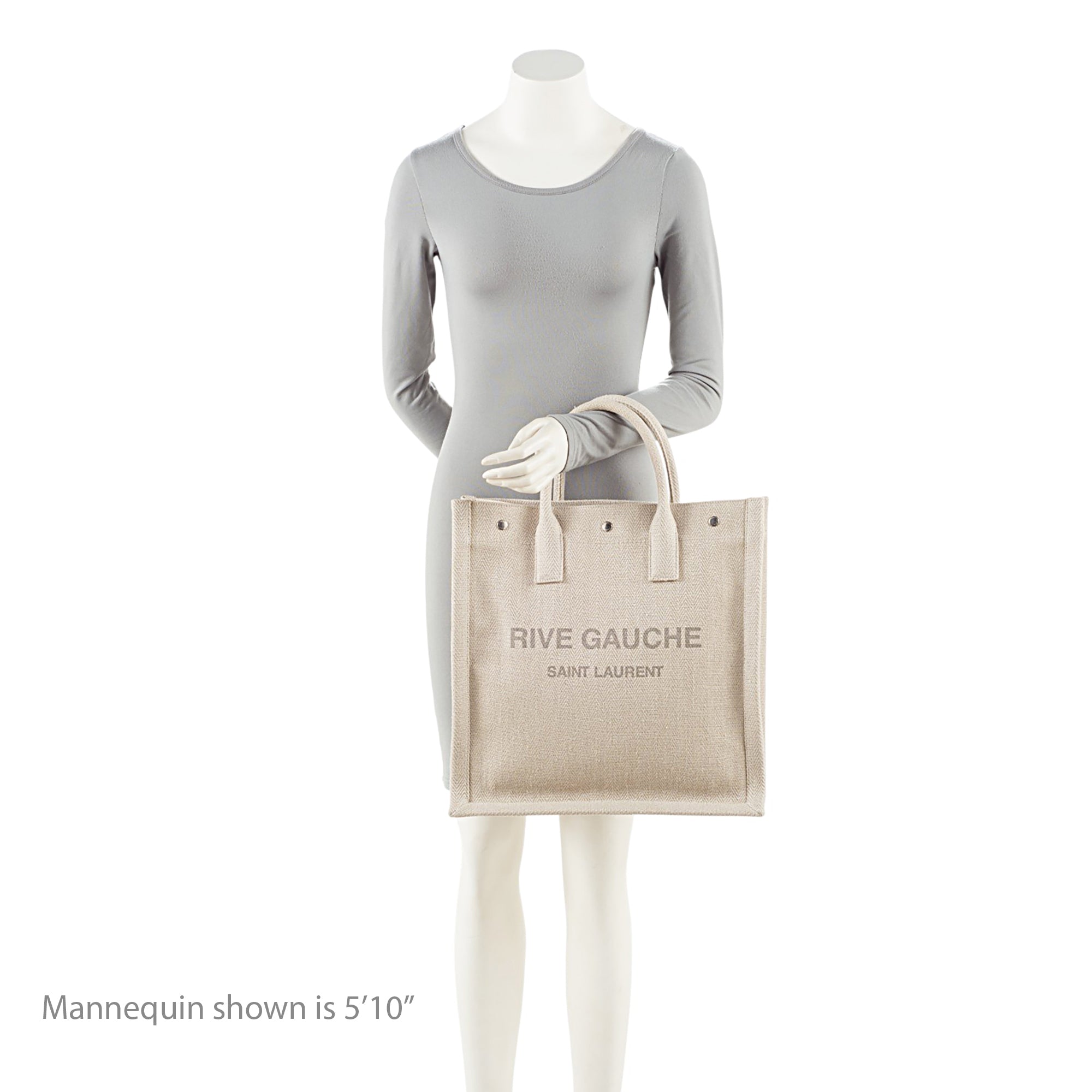 Saint Laurent Linen Calfskin Rive Gauche N/S Tote