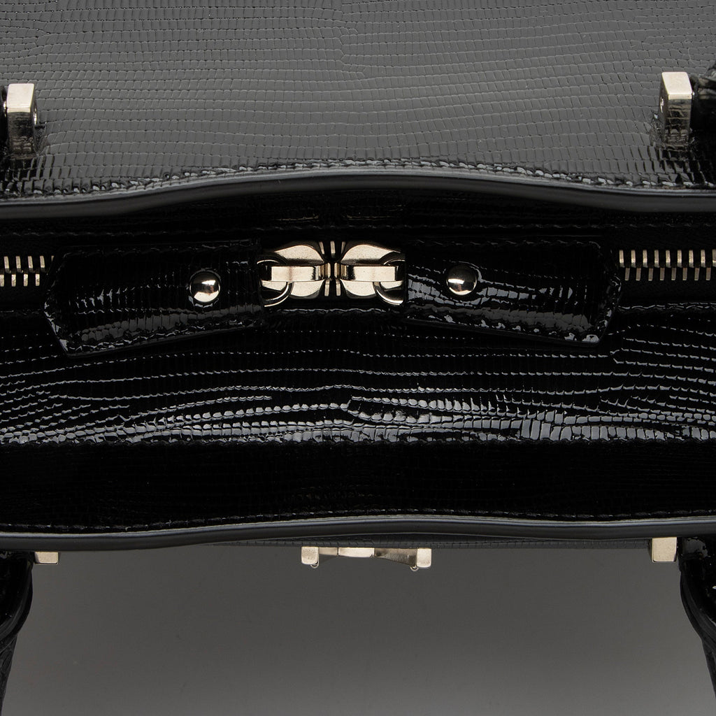 Saint Laurent Lizard Embossed Monogram Uptown Medium Tote