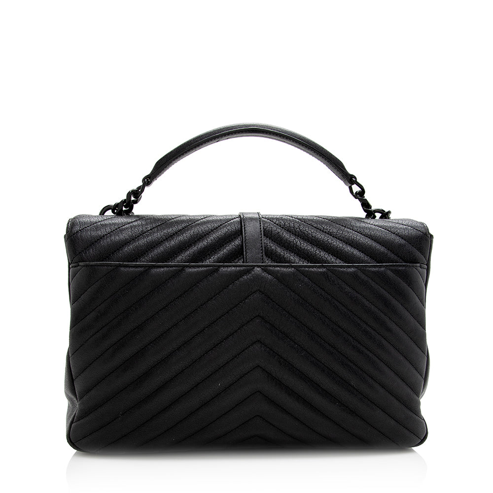 Saint Laurent Matelasse Calfskin Classic Monogram College Large Shoulder Bag (SHF-20904)