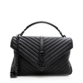 Saint Laurent Matelasse Calfskin Classic Monogram College Large Shoulder Bag (SHF-20904)