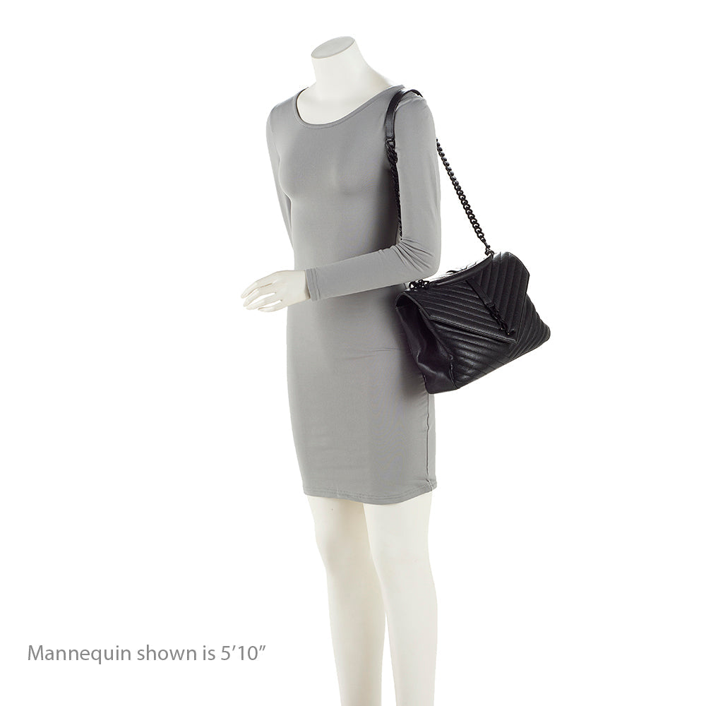 Saint Laurent Matelasse Calfskin Classic Monogram College Large Shoulder Bag (SHF-20904)