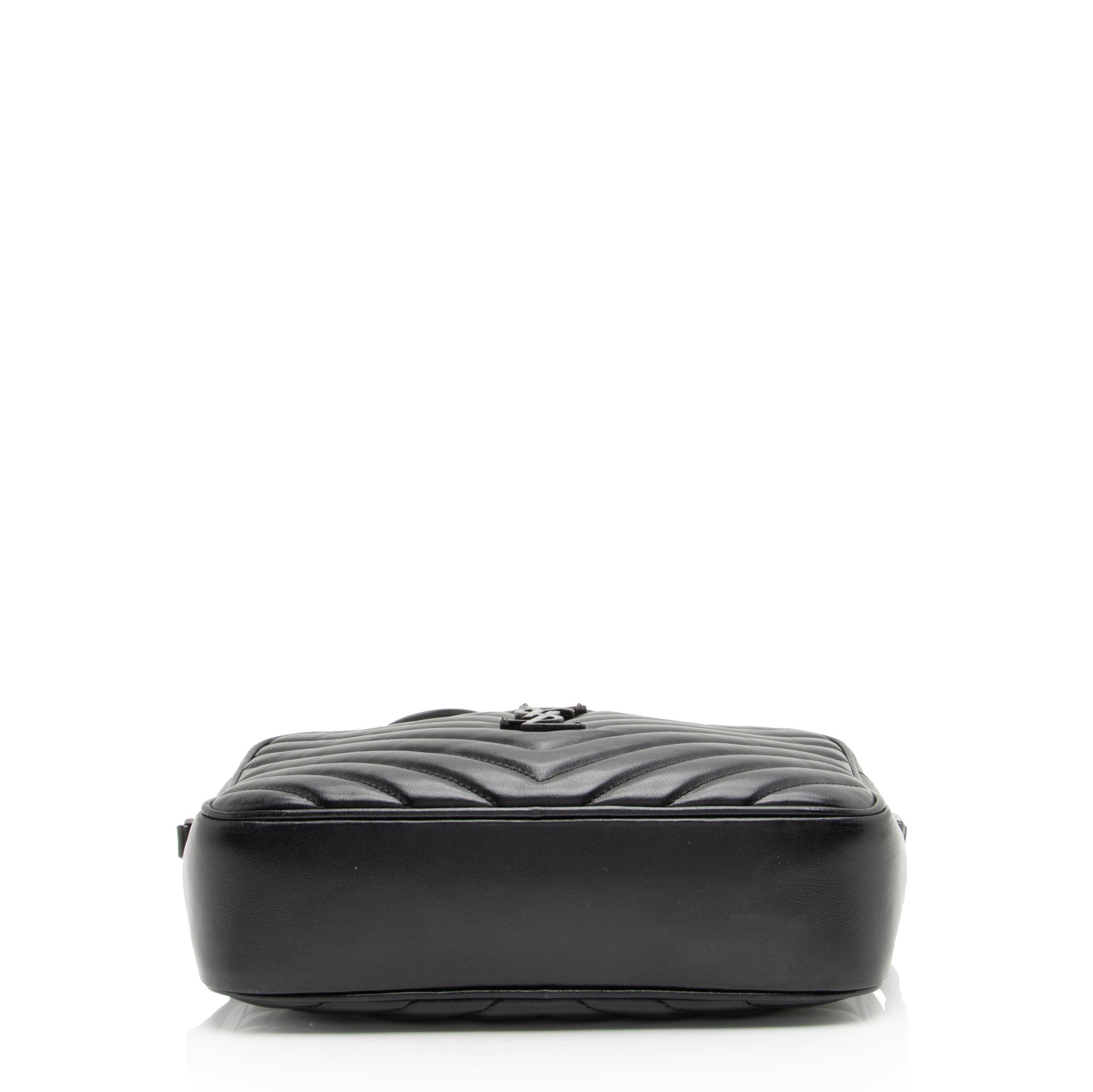 Saint Laurent Matelasse Calfskin Matte Black Monogram Lou Camera Bag (SHF-APSLqT)