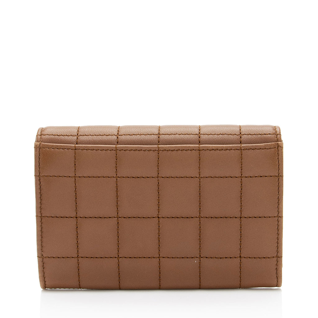Saint Laurent Matelasse Calfskin Monogram Cassandre Small Wallet