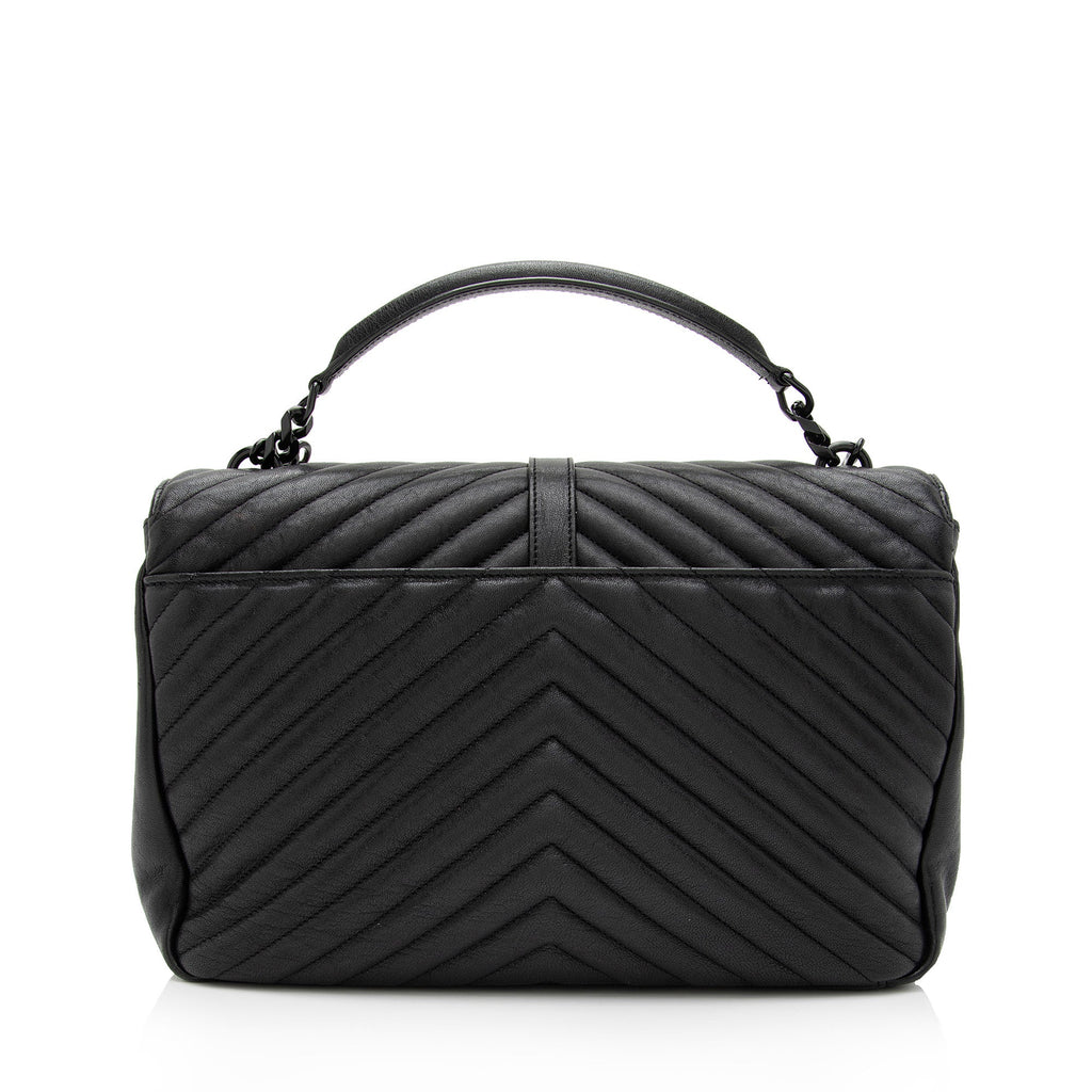 Saint Laurent Matelasse Calfskin Monogram College Large Shoulder Bag (SHF-NTG48D)