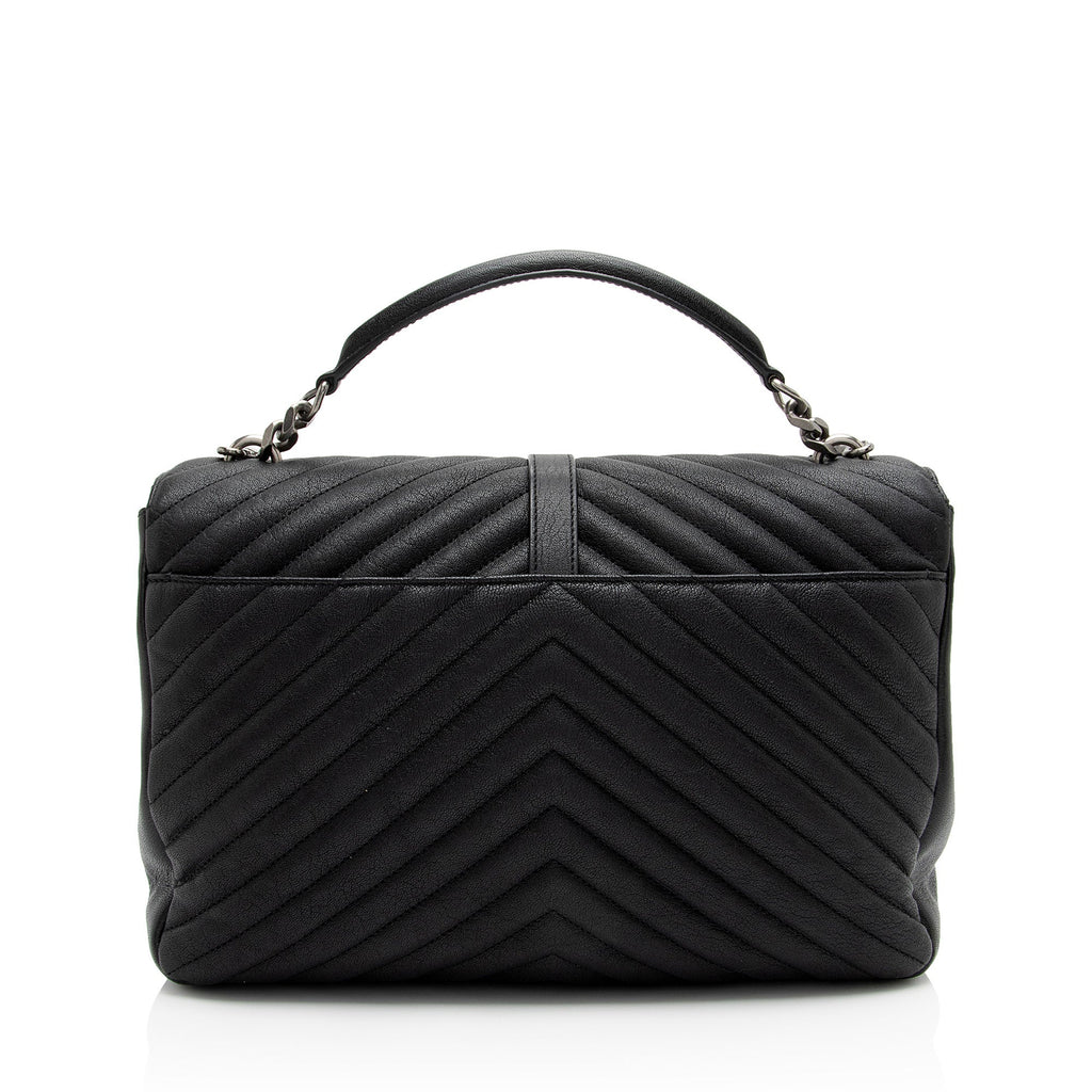 Saint Laurent Matelasse Calfskin Monogram College Large Shoulder Bag (SHF-gvwSDh)