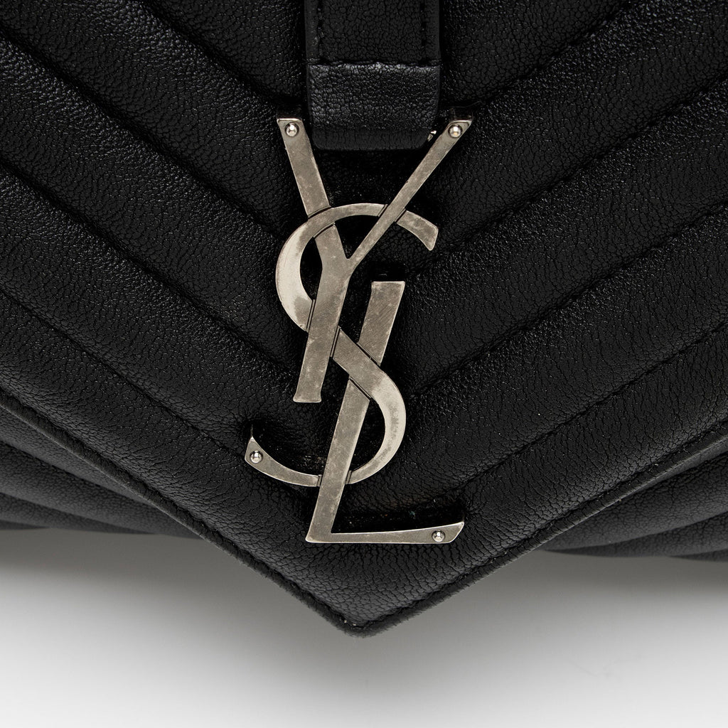 Saint Laurent Matelasse Calfskin Monogram College Large Shoulder Bag (SHF-gvwSDh)
