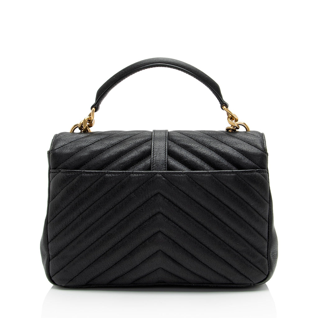 Saint Laurent Matelasse Calfskin Monogram College Medium Shoulder Bag (SHF-p3Eevf)
