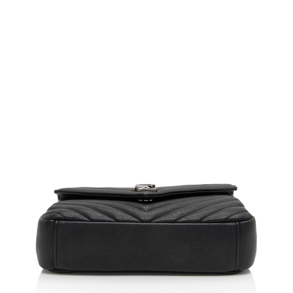 Saint Laurent Matelasse Calfskin Monogram College Medium Shoulder Bag (SHF-1hq9qs)