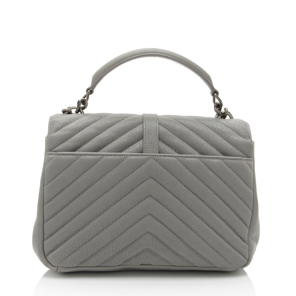 Saint Laurent Matelasse Calfskin Monogram College Medium Shoulder Bag (SHF-D2O1lS)