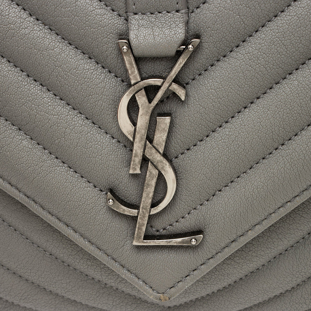 Saint Laurent Matelasse Calfskin Monogram College Medium Shoulder Bag (SHF-D2O1lS)
