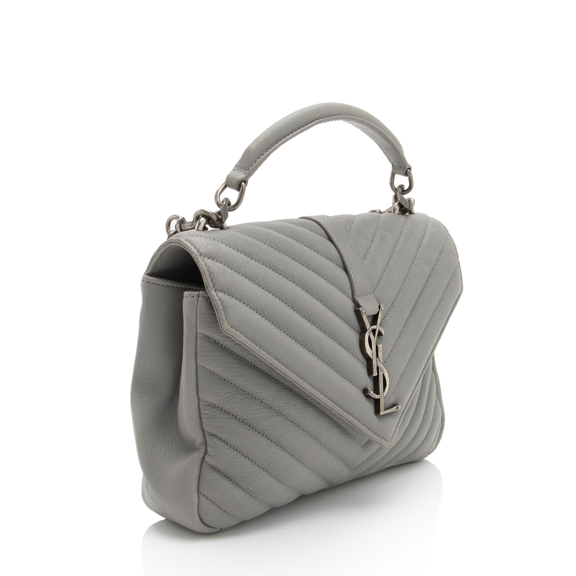 Saint Laurent Matelasse Calfskin Monogram College Medium Shoulder Bag (SHF-D2O1lS)