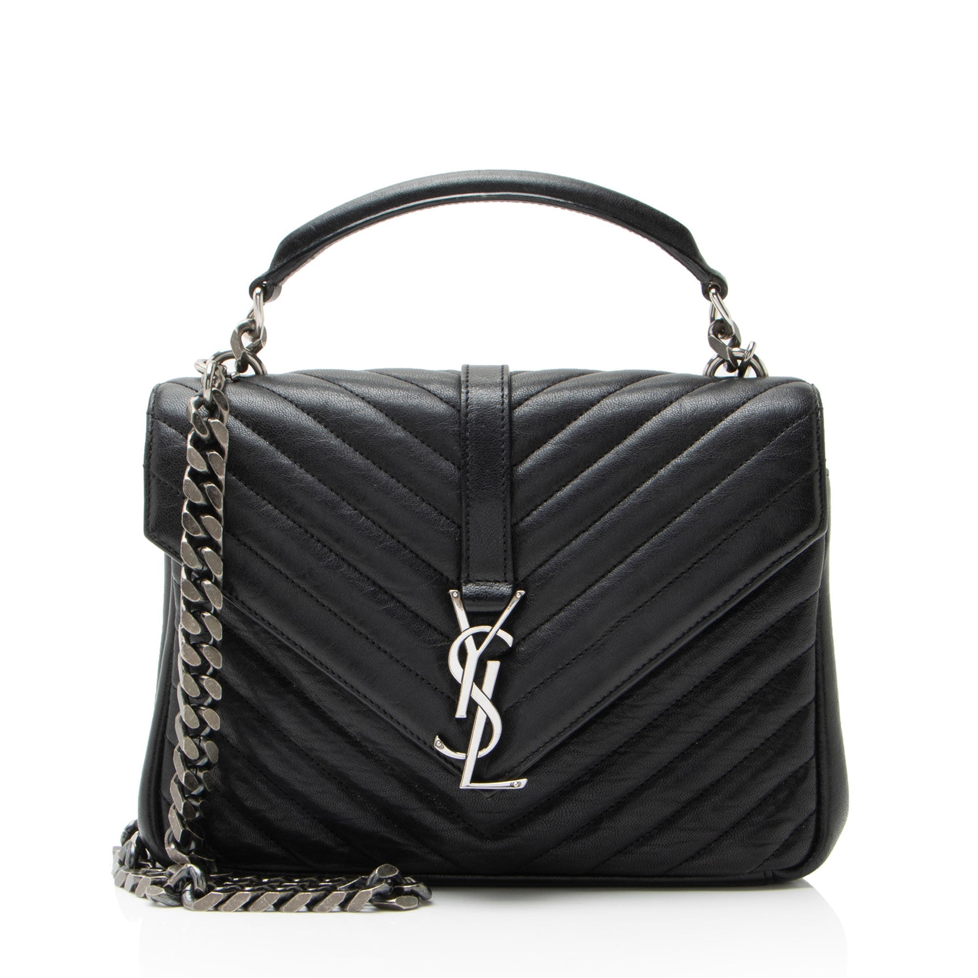 Saint Laurent Matelasse Calfskin Monogram College Medium Shoulder Bag