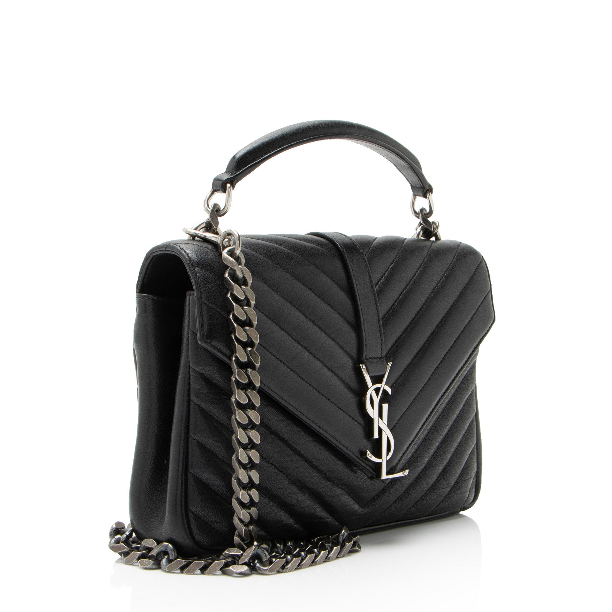 Saint Laurent Matelasse Calfskin Monogram College Medium Shoulder Bag