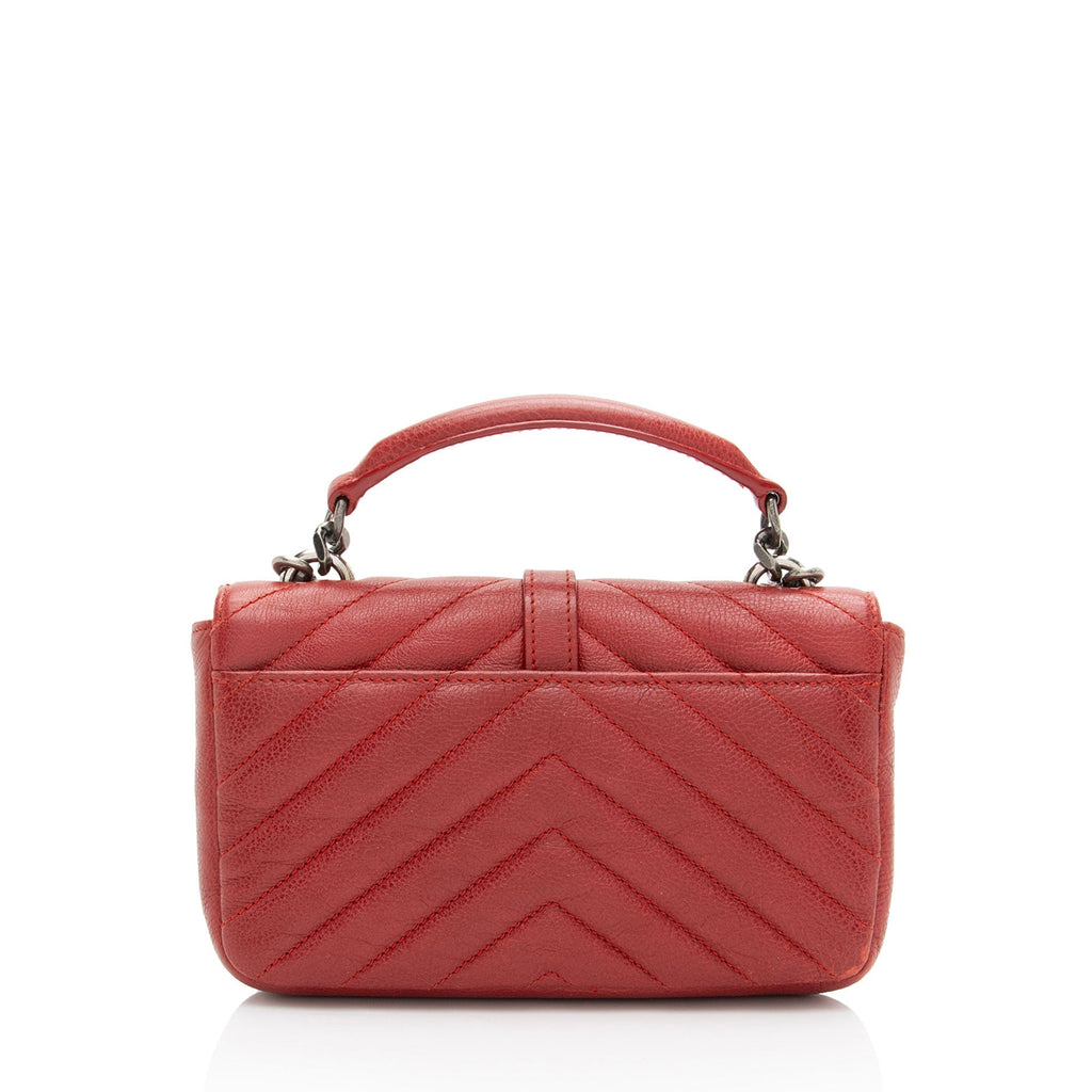 Saint Laurent Matelasse Calfskin Monogram College Mini Shoulder Bag