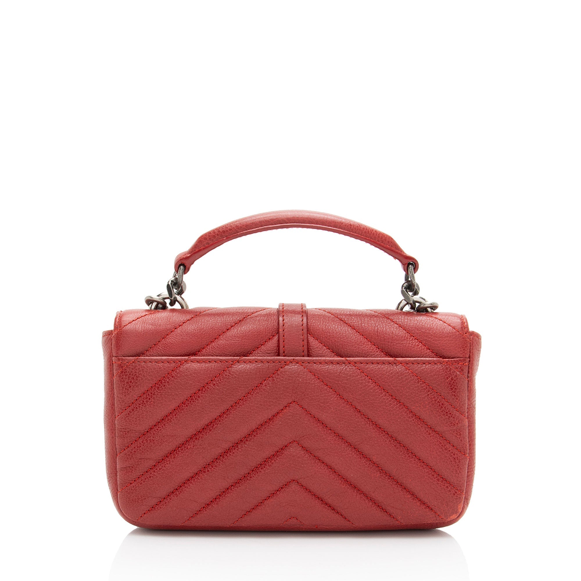 Saint Laurent Matelasse Calfskin Monogram College Mini Shoulder Bag