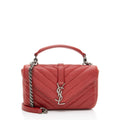 Saint Laurent Matelasse Calfskin Monogram College Mini Shoulder Bag