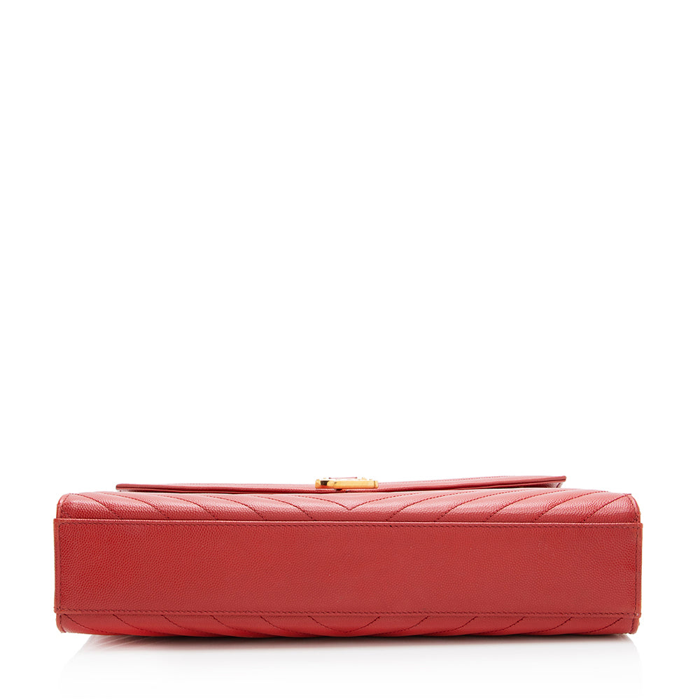 Saint Laurent Matelasse Grain de Poudre Monogram Large Shoulder Bag (SHF-19699)