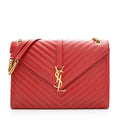 Saint Laurent Matelasse Grain de Poudre Monogram Large Shoulder Bag (SHF-19699)