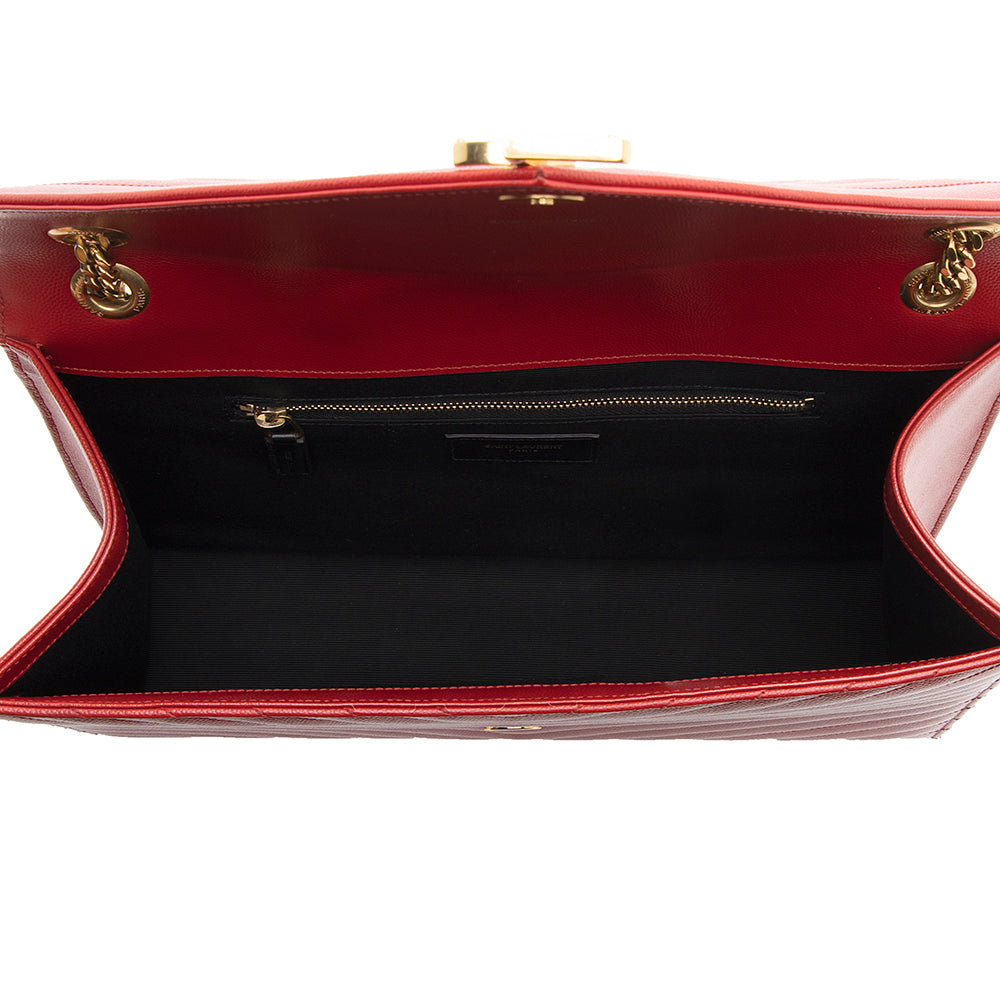 Saint Laurent Matelasse Grain de Poudre Monogram Large Shoulder Bag (SHF-19699)